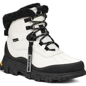 NIB UGG WOMEN'S MERIDIAN ADIRONDACK LEATHER BOOTS BLACK WHITE $350